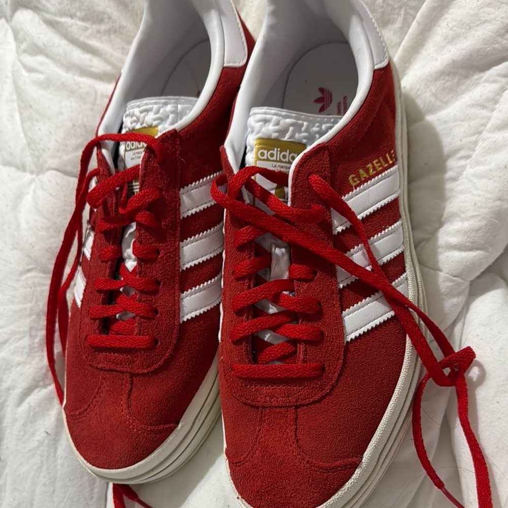 Adidas Gazelle Red and White Sneakers